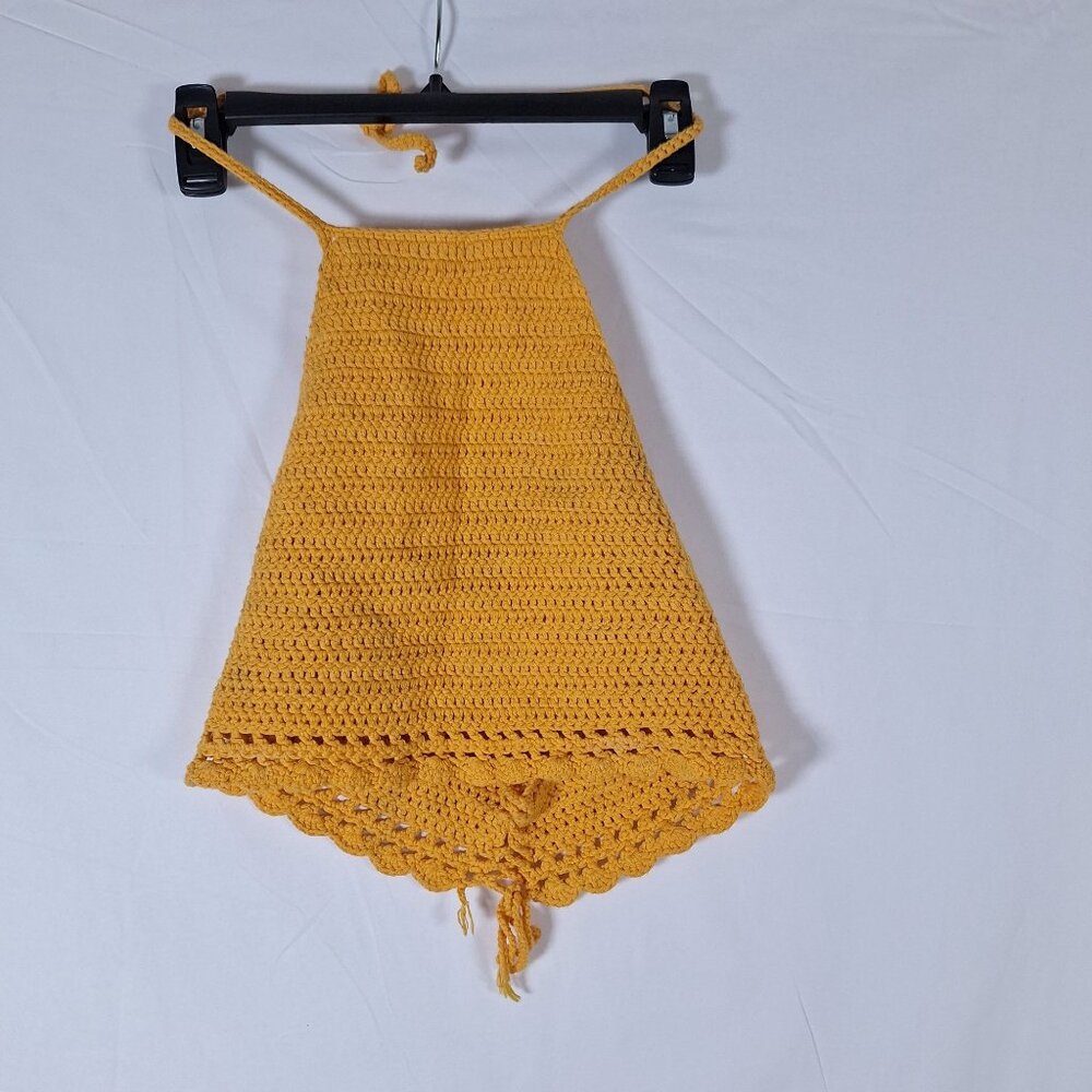 Handmade Crocheted Yellow Halter top